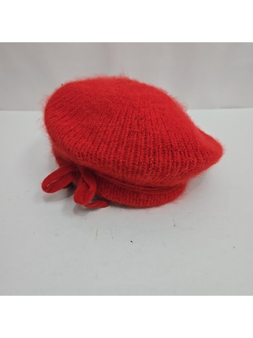 Vintage Boundary Waters Beret Angora Rabbit Wool Blend Red Fuzzy